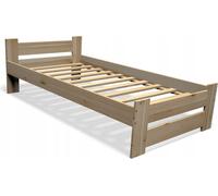 Lit en bois complet avec cadre, lit pour personnes âgées et lit pour adolescents, lit en pin avec tête de lit haute, 90x200 cm bas