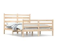 Lit en bois de pin massif - 140 x 200 cm - Design simple pour chambre à coucher et chambre d'hôtes - Durable et naturel - Montage facile - Ergonomie parfaite