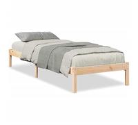 Lit en bois de pin massif extra long 100 x 210 cm - Lit durable et stable pour adultes - Sans matelas - Idéal pour la chambre à coucher