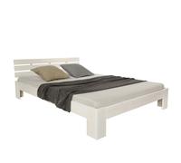 Lit Double En Bois Massif 160x200cm Blanc Pin Lit Futon A Lattes Cadre De Lit