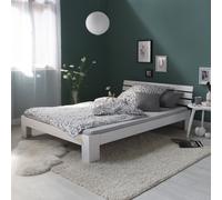 Lit en Bois Double Futon 120x200 cm Cadre de Sommier à Lattes Massif Homestyle4u