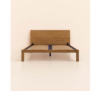 Lit en bois foncé 180x200 cm - Avec tête de lit - Bois de bouleau massif éco-responsable -- Haut de gamme - Durable et robuste - Tediber
