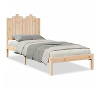 Lit en bois massif - 100 x 210 cm - Extra long - Sans matelas - Cadre de lit en bois durable pour chambre à coucher - Design naturel et soutien stable
