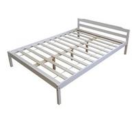 Homestyle4u - Lit en bois massif 200 x 140 à lattes - Blanc
