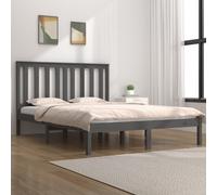 Lit en bois massif pin gris 200x200 cm