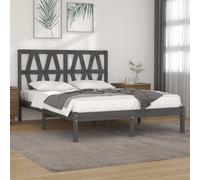 Lit en bois massif pin gris 200x200 cm