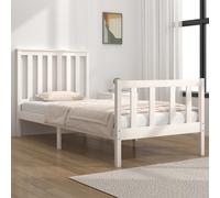 Lit en bois massif sans matelas Blanc