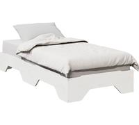 Lit en bois massif sans matelas Empilable blanc 75x190 cm