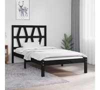 Lit en bois massif sans matelas noir