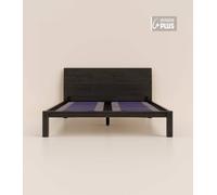 Lit en bois noir 120x200 cm Plus - Avec tête de lit - Bois de bouleau massif éco-responsable -- Haut de gamme - Durable et robuste - Tediber