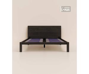 Lit en bois noir 180x200 cm Plus - Avec tête de lit - Bois de bouleau massif éco-responsable -- Haut de gamme - Durable et robuste - Tediber