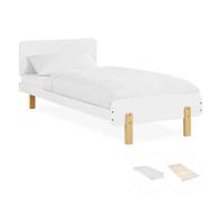 Lit en bois avec matelas 90x200 blanc