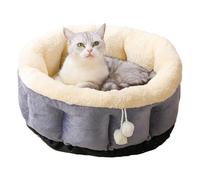 Lit en forme de beignet lavable - Nid doux et apaisant pour animal de compagnie, coussin rond pour chat, chiot, petit chien, tapis de couchage d'intérieur en peluche | Coussin confortable pour temps f