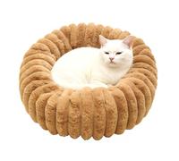 Lit en forme de beignet pour chat, tapis chaud en peluche pour intérieur, sol, coin, chambre, appartement, salon, bureau, balcon, voyage en plein air