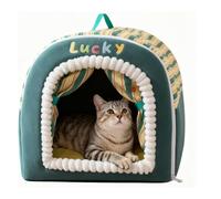 Lit En Forme De Caverne Pour Chat | Nid Lavable, Doux Et Chaud,Lit Maison Pour Chats Fermé Et Lavable,Pour Chiot Et Petit Animal Domestique En Intérieur Et Extérieur Pour La Maison En Hiver Pour Le So