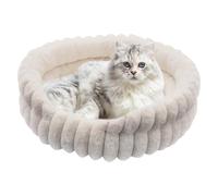 Lit en forme de donut - Lit rond confortable pour chat d'intérieur, chiots, nid de couchage en peluche avec un confort calme et base antidérapante, fournitures d'animaux pour voyage, extérieur, hiver