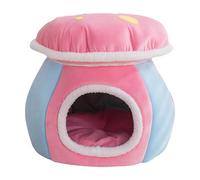 Lit en forme de grotte pour chats | Pour chiens avec motif champignon semi-fermé | Maisons pour chats d'intérieur | pour salon, chambre, balcon, appartement maison