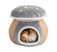 Lit en forme de grotte pour chats | Pour dormir au chaud en hiver avec tapis amovible - Lit thermique pour chats - Pour chiots et animaux Utilisation en intérieur salon, chambre, balcon et appartement