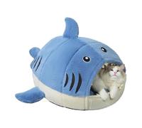 Lit en forme de requin pour chat - Lit pour animal domestique - Niche de requin pour chiot | Maison chaude et douce pour l'hiver - Lavable - Confortable - Quatre saisons