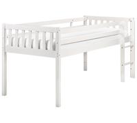 Lit en Hauteur Chambre d'Enfant 90 x 200 cm en Bois d'Hévéa Blanc Peip