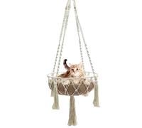 Lit en Macramé pour Chat - Hamac Balançoire Tricotée à la Main, Nid à Suspendre pour Animal Domestique