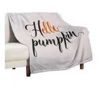 Lit en Microfibre « Bonjour Citrouille » d'automne Couverture Multi-Usages Couverture Flanelle Doux Plaid pour Voyages Salon Divans 125x150cm