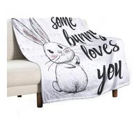 Lit en Microfibre « Some Bunny Love You » pour Le Printemps Et Pâques Couverture Canape Peluche Couverture Flanelle Confortable Plaids pour Adultes Chaises Chambre 125x150cm