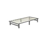 Homestyle4u Lit en palette 90x200 cm Gris