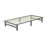 Lit en palette 90x200 cm Lit en bois massif Gris Meuble en palette Lit en bois Lit futon