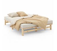 Homestyle4u Lit double futon 140x200 cm en bois massif marron