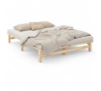 Homestyle4u Lit en bois de pin 160 x 200 cm avec sommier à lattes, cadre de lit futon, 160 x 200 cm, en bois massif naturel non traité