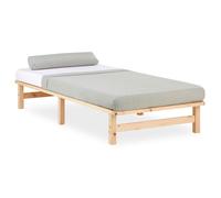Homestyle4u – Lit palette 90x200 cm en bois massif – Beige G
