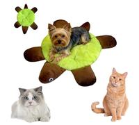 Lit en peluche avec rembourrage doux en forme de tortue pour chats et petits chiens, tapis de couchage fantaisie en forme d'animal pour cage ou sol de chiot, décoration de chambre kawaii (taille S)