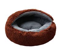 Lit en peluche moelleuse pour chat - Canapé de nidification super doux pour animaux de compagnie - Coussin confortable pour chiens et chats de taille moyenne et petite, endroit de sommeil confortable