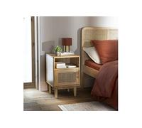 Lit en pin massif avec véritable cannage ANNA 90x200 + table de chevet cannage - ANNA