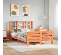 Lit en pin massif sans matelas brun cireux 120x200 cm
