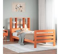 Lit en pin massif sans matelas brun cireux 75x190 cm