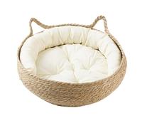Lit en Tissage pour Chat - Nid Lavable Naturel Respirant Portable,Corbeille d'Intérieur Confortable,Conçu pour la Maison : Salon Chambre près du Canapé de la Table ou du Chevet