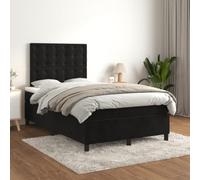 Lit en Velours Noir avec Matelas et Surmatelas, 120x200 cm - Cadre et Tête de Lit Réglable, Confort Premium pour Relaxation Optimale et Sommeil Réparateur, Idéal pour Chambre Adulte et Adolescent