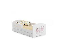 Lit enfant 140 x 70 cm + sommier + matelas + tiroir + barrière de protection