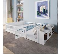 lit enfant 140x190, garde-corps sécurisé lit cabane enfant, structure bois massif, rangement intégré, modularité d'assemblage