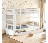 Lit Enfant 140x200 avec Escalier, Lit Mezzanine avec Espace Rangement et Petite Armoire, lit superposé enfants, lit combine enfant Multifonction avec Protection Anti-Chute (Blanc (c), 90×200cm)