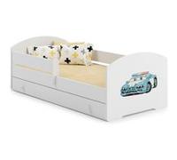 Lit enfant 140x70 POLICE tiroir de rangement avec matelas Jaune