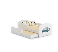 Lit enfant 160x80 Police gigogne avec matelas Jaune