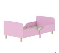 lit enfant 70x140, garde-corps haut sécurité lit combine enfant, structure bois massif, hauteur adaptée, finition rose douce