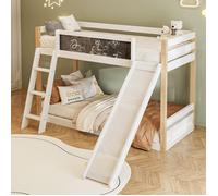 lit enfant 90 x 190 avec toboggan et escalier, lit superposer 2 place barrière de sécurité sur les 4 côtés, certifié écologique747