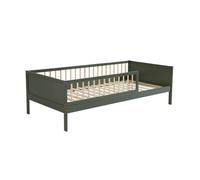 Lit enfant 90 x 190 cm pin naturel sommier à lattes inclus Vert - Elio