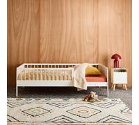 sweeek - Lit Enfant 90 x 190 cm pin Naturel sommier à Lattes Inclus Blanc - Elio