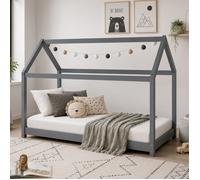Lit cabane enfant en bois gris