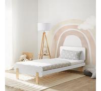 Lit Enfant 90x200 cm Sommier à Lattes Bois Blanc Lit Junior 1 Place Homestyle4u